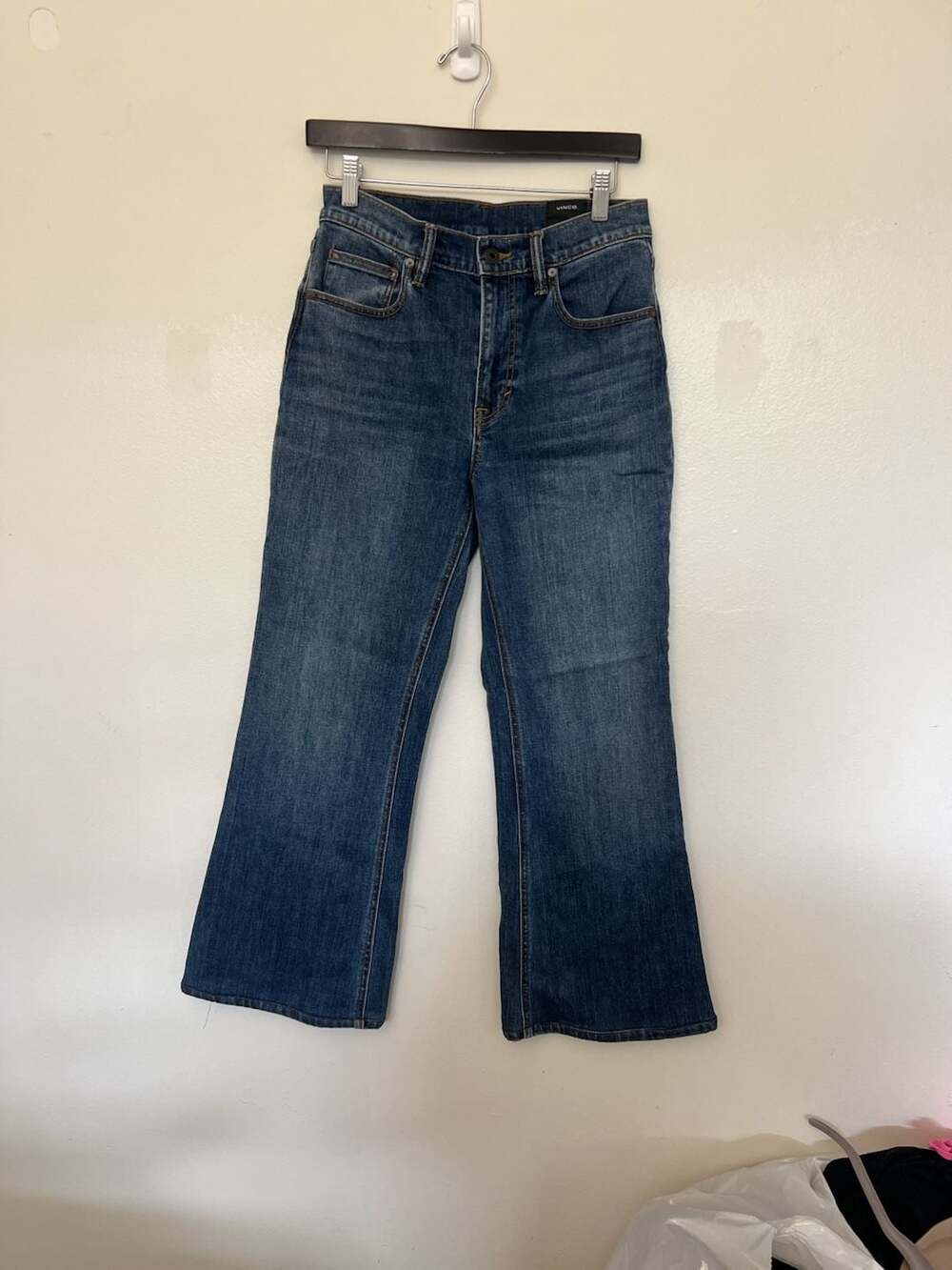 Vince Wide Leg Flare Jeans Size 27 Blue Denim